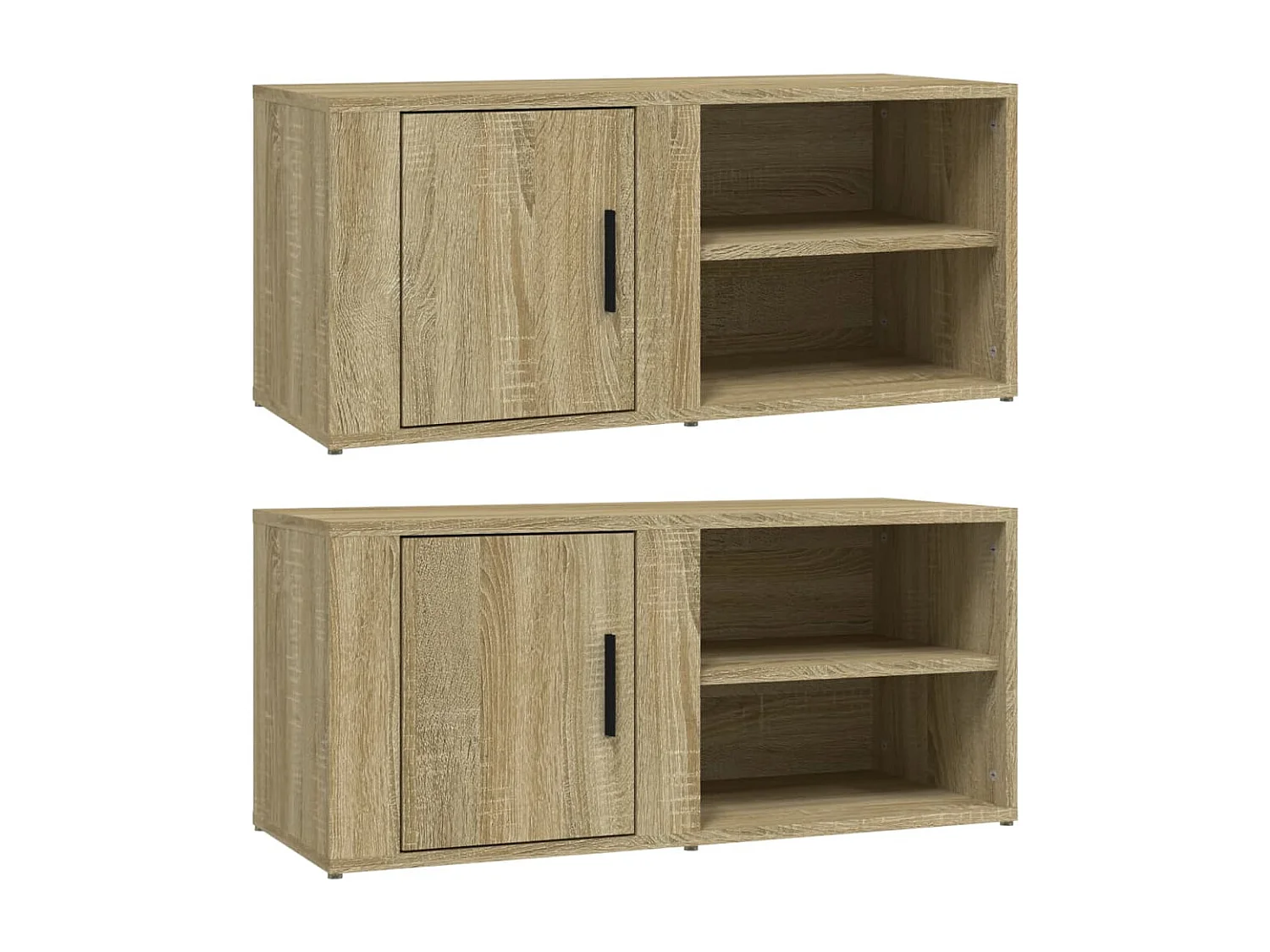Arnaldo Tv-meubels 2 st 80x31,5x36 cm bewerkt hout sonoma eikenkleurig