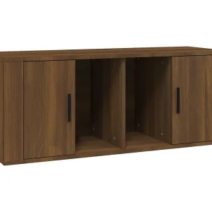 Alfinn Tv-meubel 100x35x40 cm bewerkt hout bruin eikenkleur Alfinn Tv-meubel 100x35x40 cm bewerkt hout bruin eikenkleur