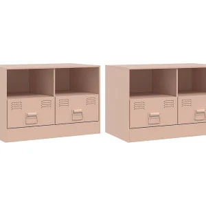 Amelie  Tv-meubelen 2 st 67x39x44 cm staal roze