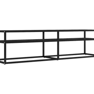 Ballypatrick  Tv-meubel 160x40x40,5 cm gehard glas zwartmarmerkleurig