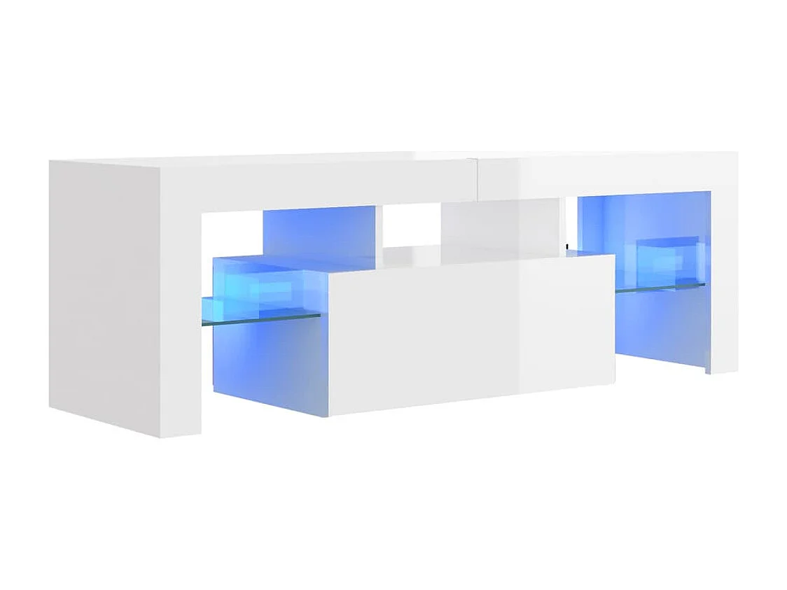 Aiden Tv-meubel met LED-verlichting 120x35x40 cm hoogglans wit