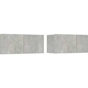 Ballinger  Tv-meubels 2 st 80x30x30 cm bewerkt hout betongrijs