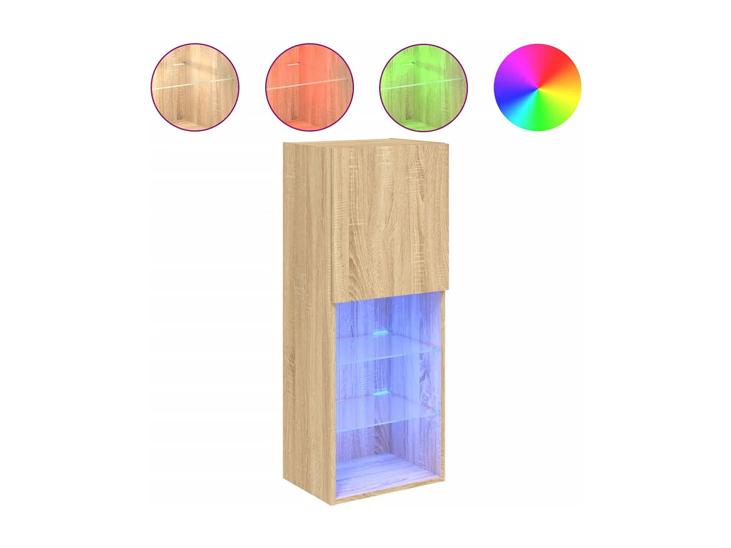 Almar Tv-meubel met LED-verlichting 40,5x30x102 cm sonoma eikenkleur