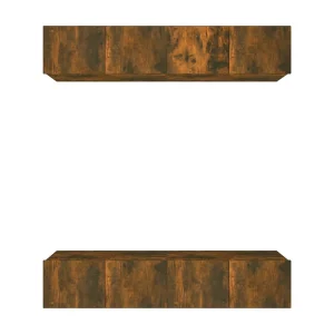 Assumption Tv-meubelen 4 st 80x30x30 cm bewerkt hout gerookt eikenkleur Assumption Tv-meubelen 4 st 80x30x30 cm bewerkt hout gerookt eikenkleur