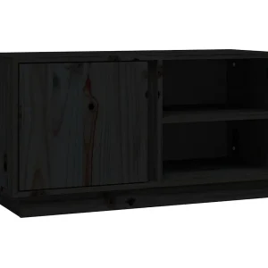 Anne-Suzanne  Tv-meubel 80x35x40,5 cm massief grenenhout zwart