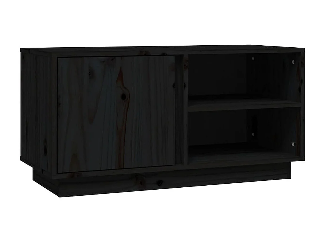 Anne-Suzanne Tv-meubel 80x35x40,5 cm massief grenenhout zwart