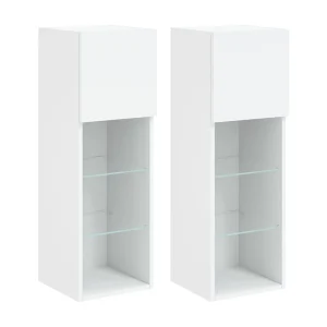 Almar  Tv-meubels met LED-verlichting 2 st 30,5x30x90 cm wit