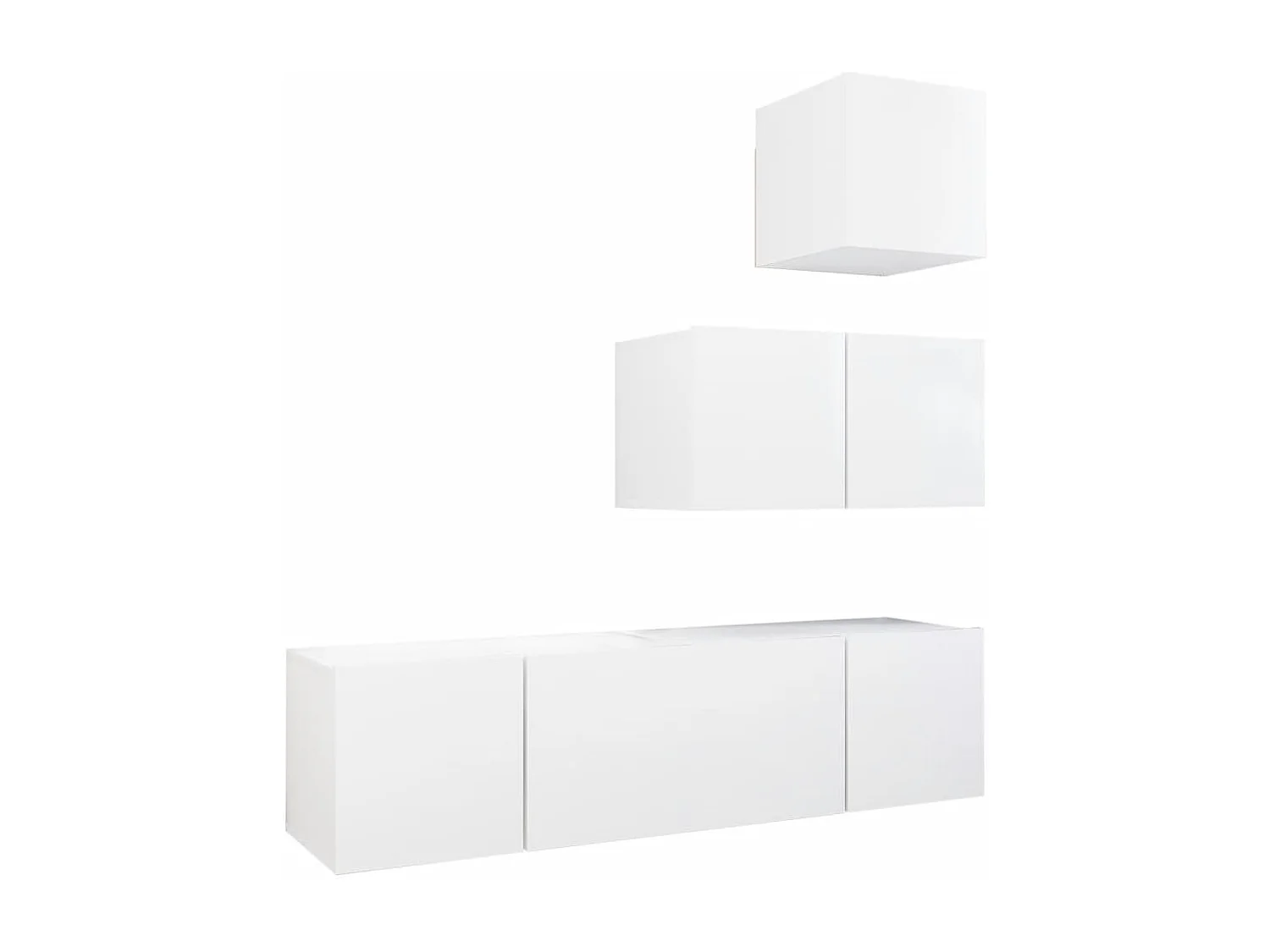 Antelope 4-delige Tv-meubelset bewerkt hout wit