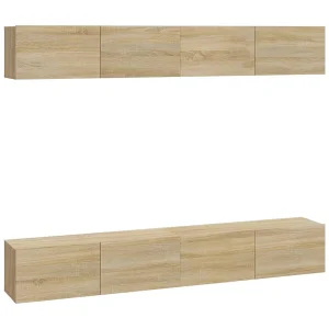 Assumption Tv-wandmeubels 4 st 100x30x30 cm sonoma eikenkleurig Assumption Tv-wandmeubels 4 st 100x30x30 cm sonoma eikenkleurig