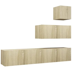 Antelope 4-delige Tv-meubelset spaanplaat sonoma eikenkleurig Antelope 4-delige Tv-meubelset spaanplaat sonoma eikenkleurig