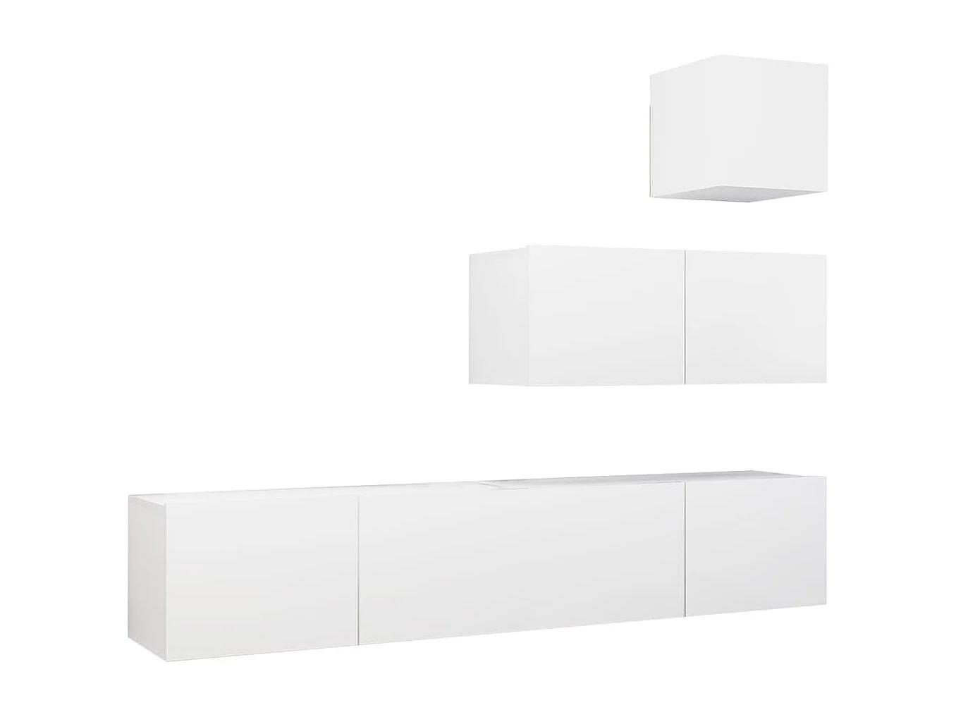 Antelope 4-delige Tv-meubelset bewerkt hout wit
