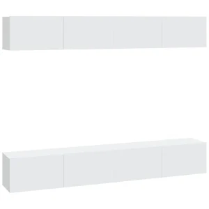 Assumption Tv-wandmeubels 4 st 100x30x30 cm wit Assumption Tv-wandmeubels 4 st 100x30x30 cm wit