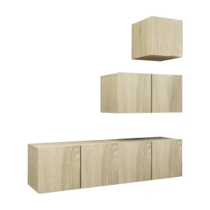 Antelope 4-delige Tv-meubelset bewerkt hout sonoma eikenkleurig Antelope 4-delige Tv-meubelset bewerkt hout sonoma eikenkleurig