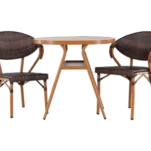 Abrantes tuinmeubelset tafel, 2 stoelen bruin. Abrantes tuinmeubelset tafel, 2 stoelen bruin.