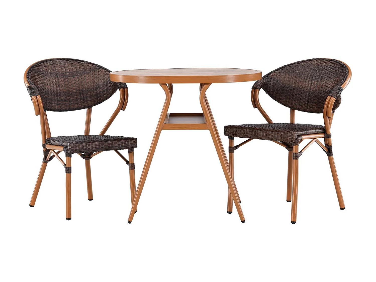 Abrantes tuinmeubelset tafel, 2 stoelen bruin.