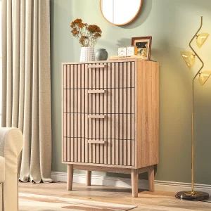 4-ladenkast 60 cm Natuurlijke houtkleur, 60 x 34 x 91 cm 4-ladenkast 60 cm Natuurlijke houtkleur, 60 x 34 x 91 cm