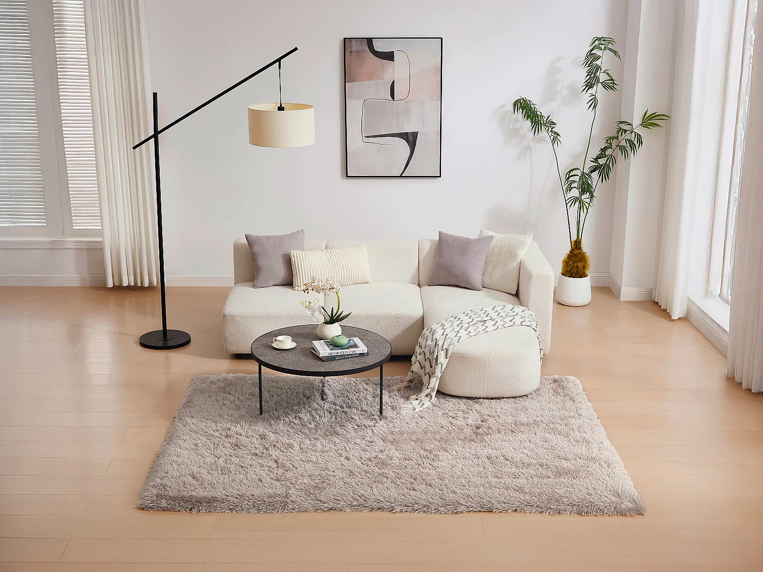 Langharig shaggy tapijt - 160 x 230 cm - Taupe - ARDELA