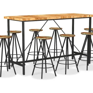 9-delige Barset massief acaciahout en massief gerecycled hout 9-delige Barset massief acaciahout en massief gerecycled hout