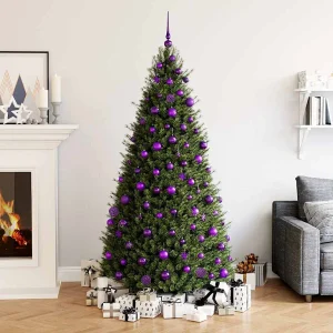 111-delige Kerstballenset polystyreen paars 111-delige Kerstballenset polystyreen paars