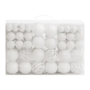 111-delige Kerstballenset polystyreen wit 111-delige Kerstballenset polystyreen wit