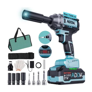 21V borstelloze snoerloze slagmoersleutel – 750 Nm – 4,0 Ah accu – 6 snelheden – 3300 tpm 21V borstelloze snoerloze slagmoersleutel – 750 Nm – 4,0 Ah accu – 6 snelheden – 3300 tpm