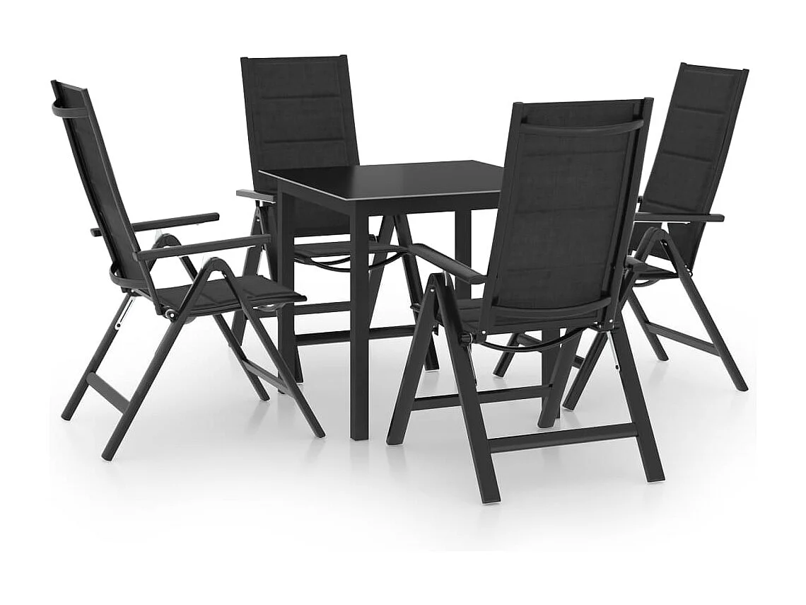 5-delige Tuinset aluminium antracietkleurig