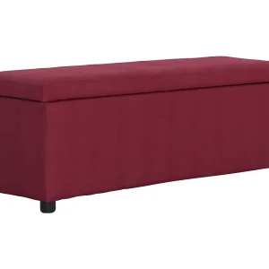 Bankje met opbergvak 116 cm polyester wijnrood Bankje met opbergvak 116 cm polyester wijnrood