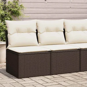 2-delige Loungeset met kussens poly rattan acacia bruin 2-delige Loungeset met kussens poly rattan acacia bruin