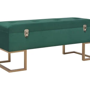 Bankje met opbergvak 105 cm fluweel groen Bankje met opbergvak 105 cm fluweel groen