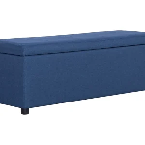 Bankje met opbergvak 116 cm polyester blauw Bankje met opbergvak 116 cm polyester blauw