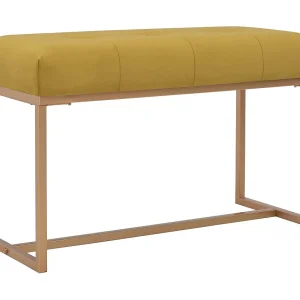 Bankje 80 cm fluweel mosterdkleurig Bankje 80 cm fluweel mosterdkleurig