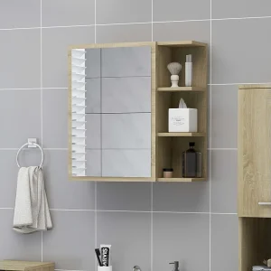 Badkamerspiegelkast 62,5×20,5×64 cm bewerkt hout sonoma eiken Badkamerspiegelkast 62,5×20,5×64 cm bewerkt hout sonoma eiken