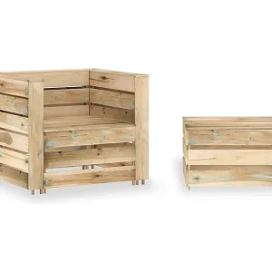 2-delige Loungeset pallet geïmpregneerd grenenhout 2-delige Loungeset pallet geïmpregneerd grenenhout
