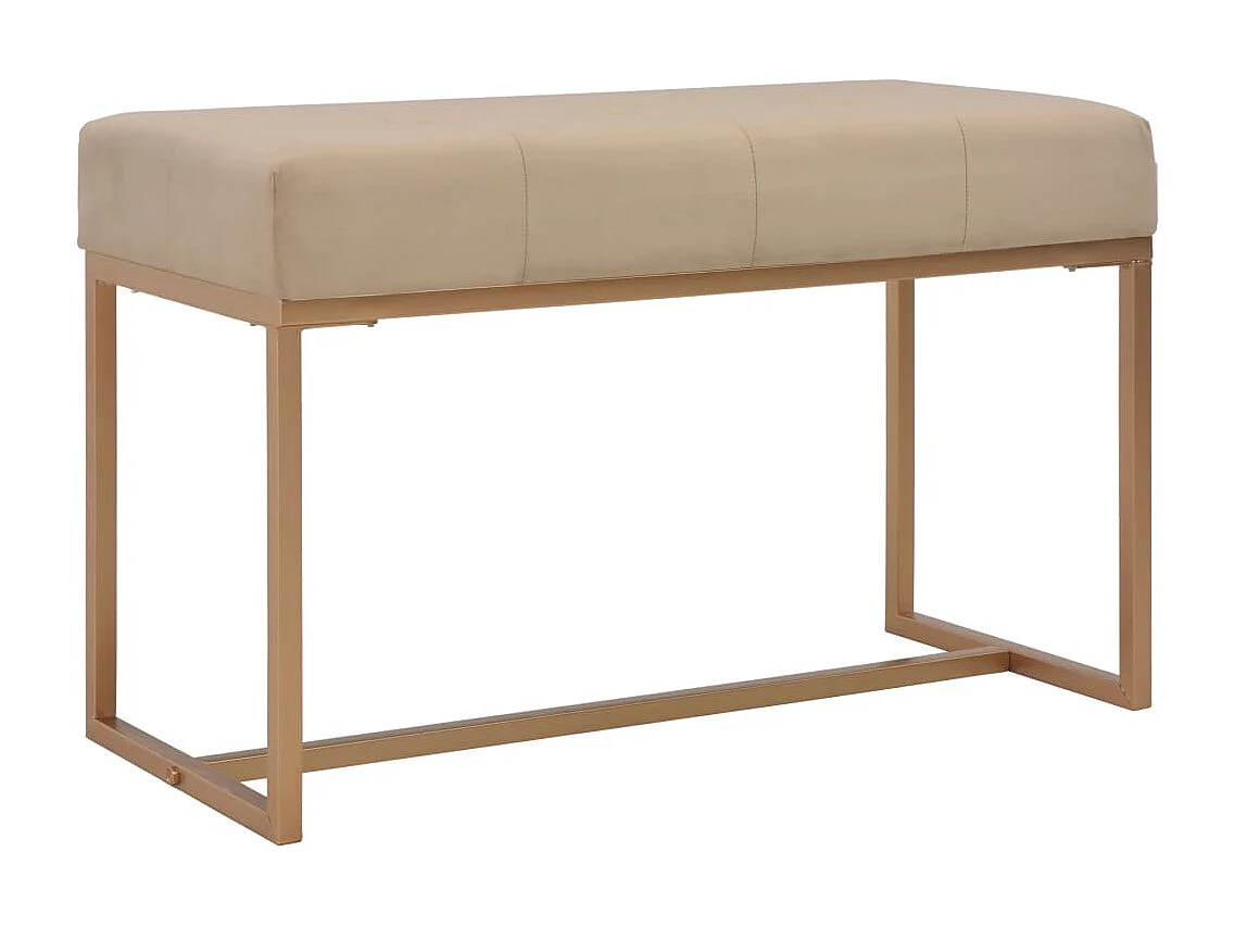 Bankje 80 cm fluweel beige