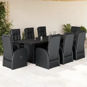 9-delige Tuinset poly rattan zwart 9-delige Tuinset poly rattan zwart