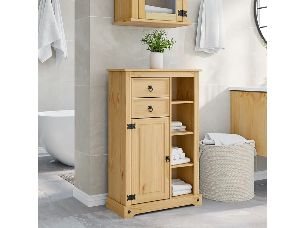 Badkamerkast Corona 70x33x110 cm massief grenenhout