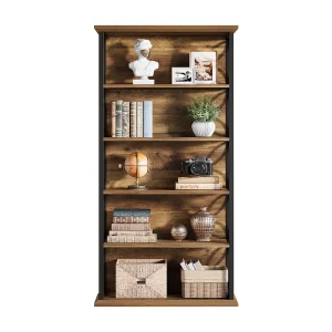 6-laags hoge boekenplank, 180 cm industriële boekenkast met metalen frame, vrijstaande open opbergplanken 6-laags hoge boekenplank, 180 cm industriële boekenkast met metalen frame, vrijstaande open opbergplanken