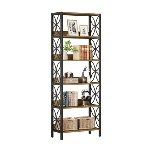 6-laags hoge boekenkast, 180 cm industriële boekenplank met metalen frame, displayplank voor thuiskantoor, boekenkast voor in de slaapkamer 6-laags hoge boekenkast, 180 cm industriële boekenplank met metalen frame, displayplank voor thuiskantoor, boekenkast voor in de slaapkamer