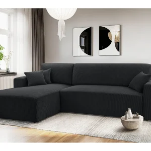 AX LIVING Catea donkergrijze hoekbank met slaapfunctie – 279 cm L AX LIVING Catea donkergrijze hoekbank met slaapfunctie – 279 cm L