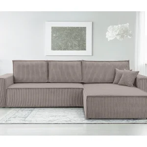 AX LIVING Cedria beige hoekbank in L-vorm – 287 cm met slaapfunctie