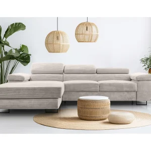 AX LIVING Arborio witte hoekbank 280cm slaapfunctie en opbergruimte L AX LIVING Arborio witte hoekbank 280cm slaapfunctie en opbergruimte L