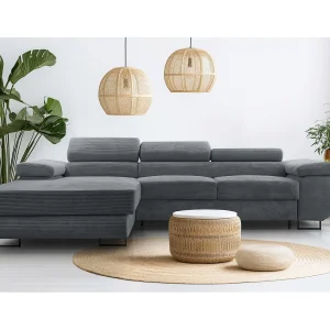 AX LIVING Arborio donkergrijze hoekbank – 280 cm met slaapfunctie L AX LIVING Arborio donkergrijze hoekbank – 280 cm met slaapfunctie L