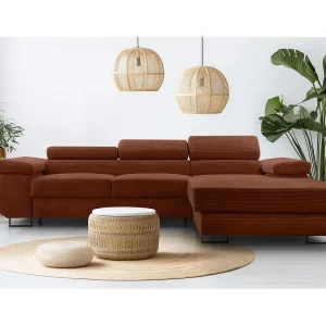 AX LIVING Arborio hoekbank in baksteenrood – 280 cm met slaapfunctie R AX LIVING Arborio hoekbank in baksteenrood – 280 cm met slaapfunctie R