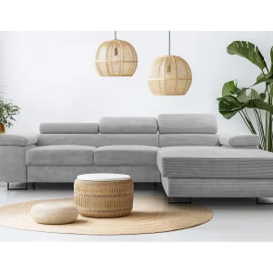 AX LIVING Arborio lichtgrijze hoekbank – 280 cm met slaapfunctie R AX LIVING Arborio lichtgrijze hoekbank – 280 cm met slaapfunctie R