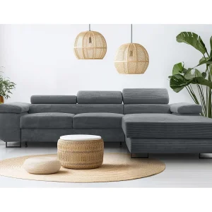 AX LIVING Arborio donkergrijze hoekbank – 280 cm met slaapfunctie R AX LIVING Arborio donkergrijze hoekbank – 280 cm met slaapfunctie R