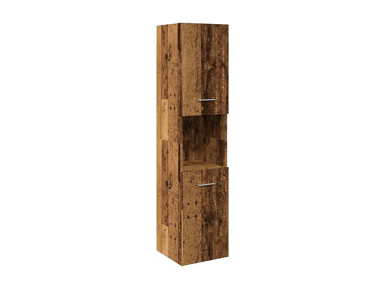 Badkamerwandkast 30x30x130 cm bewerkt hout oud houtkleurig