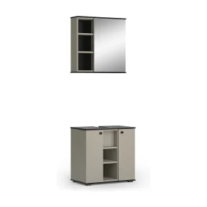 Badkamermeubelset grijs 60x37x59 joli Badkamermeubelset grijs 60x37x59 joli