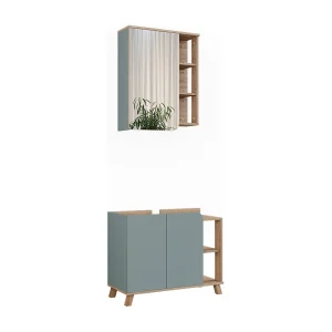 Badkamermeubelset sonoma/blauw 80x35x65 karen Badkamermeubelset sonoma/blauw 80x35x65 karen
