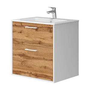 Badkamermeubelset eik wit/goud 61×46.5×61.5 lanco Badkamermeubelset eik wit/goud 61×46.5×61.5 lanco