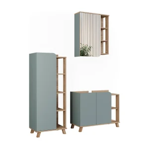 Badkamermeubelset sonoma/blauw 80x35x65 karen Badkamermeubelset sonoma/blauw 80x35x65 karen